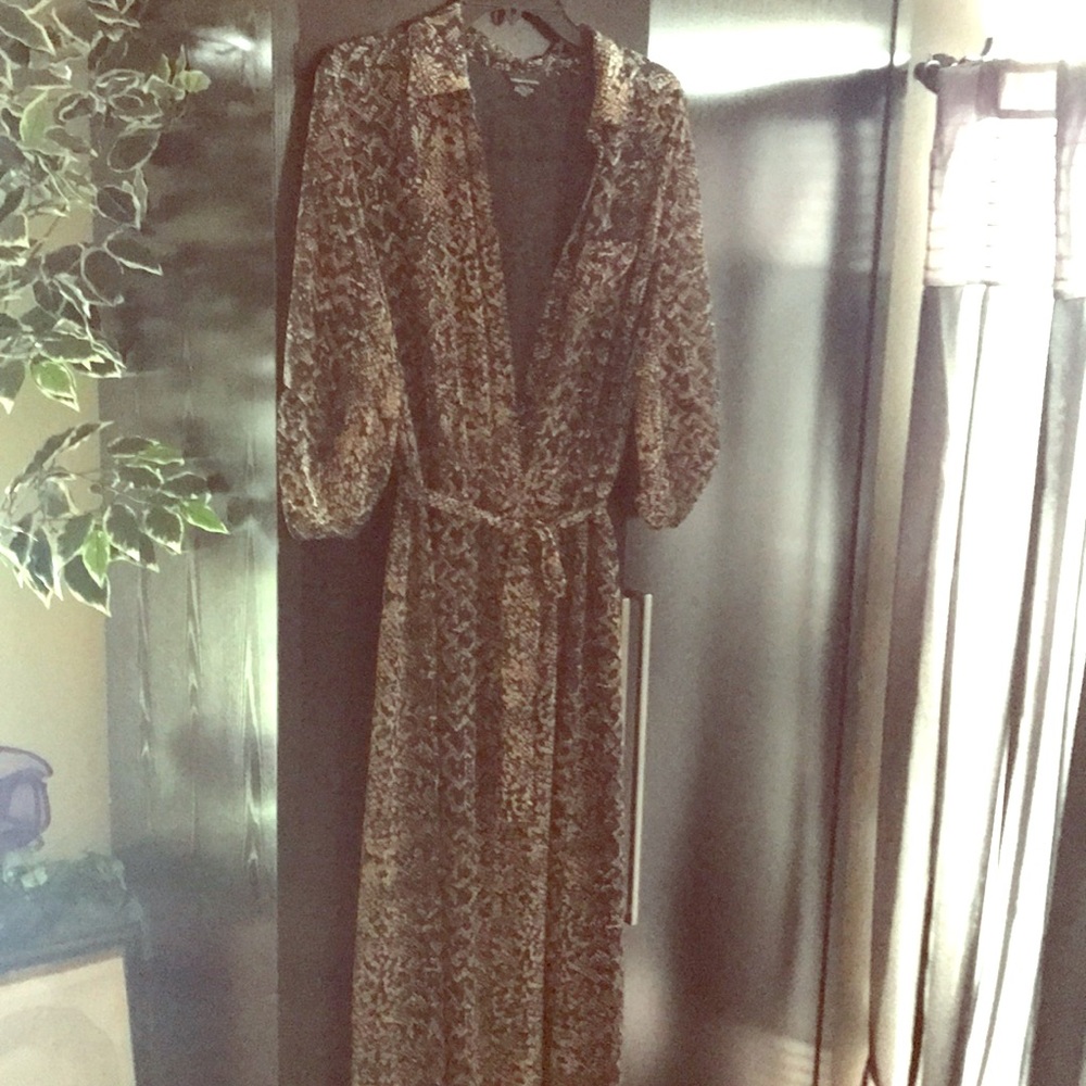 Maxi leopard button down dress shirt